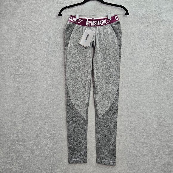 Gymshark Women‎ Activewear Pants SMALL Gray Nylon Polyester Legging Flex NWT - Picture 1 of 12